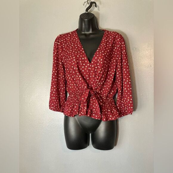 Stella Luce Tops - Stella Luce red floral blouse